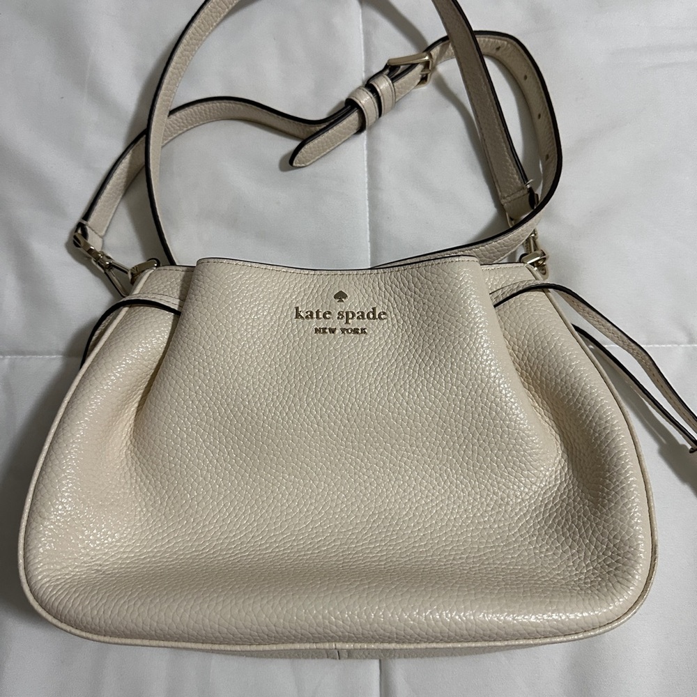 kate spade Cream Pebbled Leather Crossbody Bag